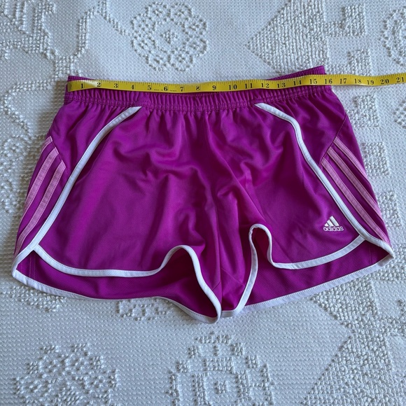 adidas Women's Athletic Shorts - Pink and White - Picture 2 of 8